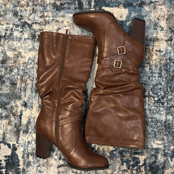 Mid Knee High Boots Chunky Heel - Picture 3 of 7